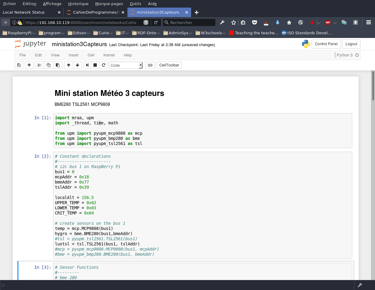 En tête du cahier ministation