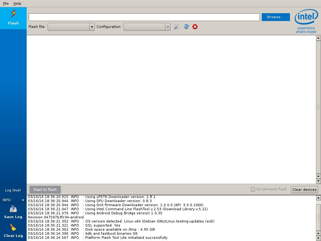 Outil de copie de l'image flashtool