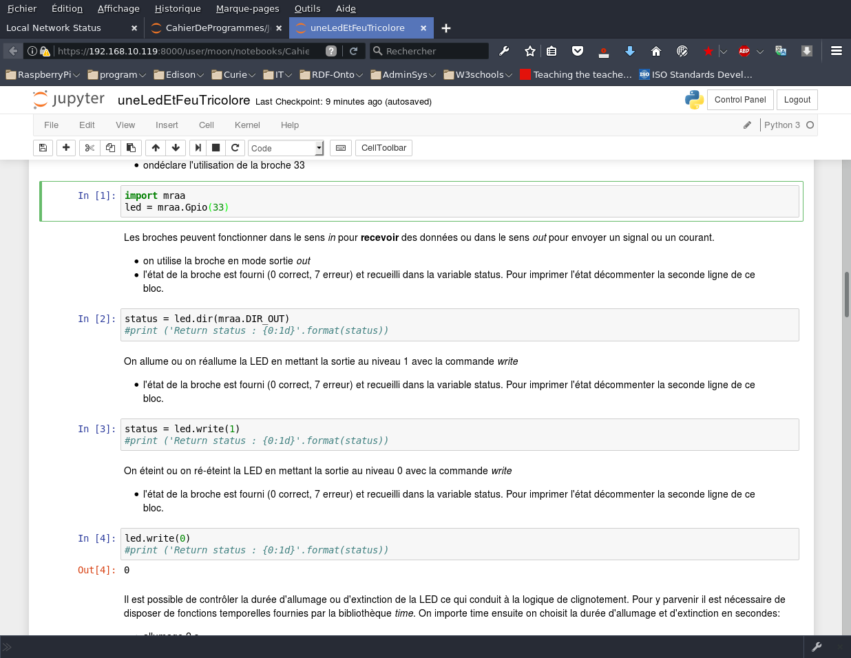 Structure des blocs une led