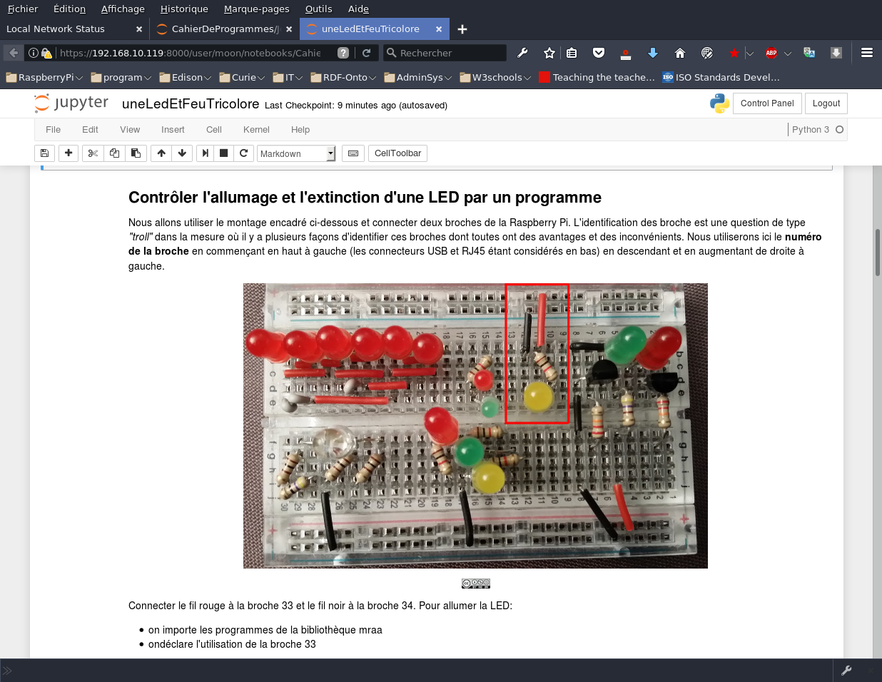 Programme allumage une led