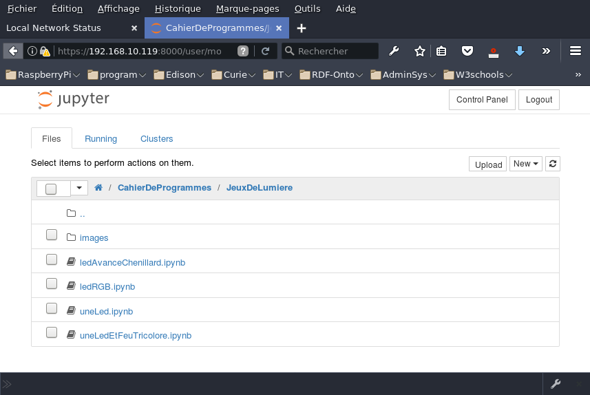 Liste des cahiers jdl