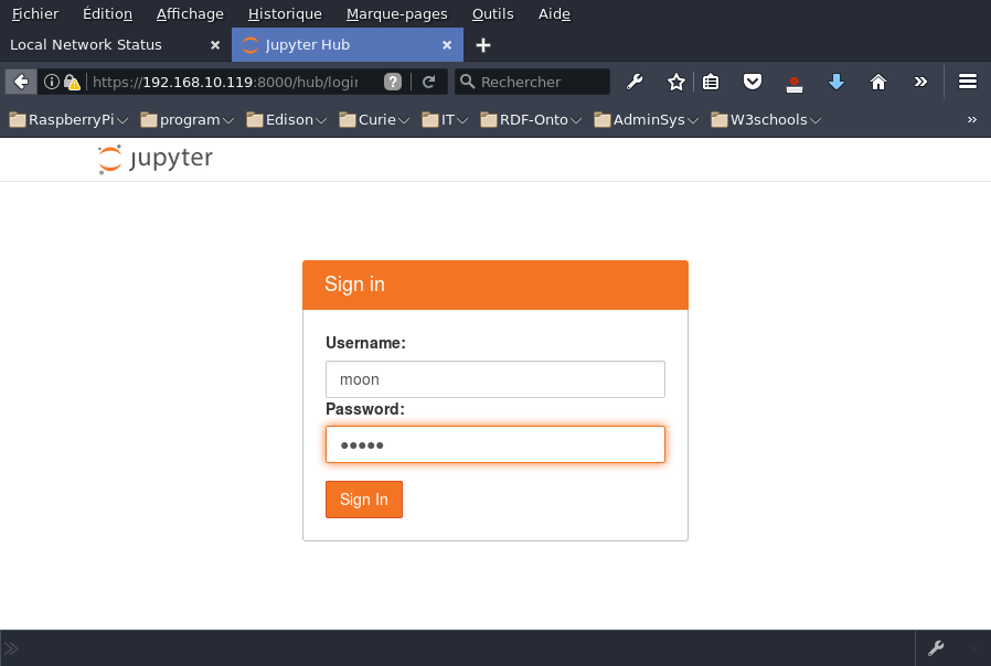 Login de l'utilisateur